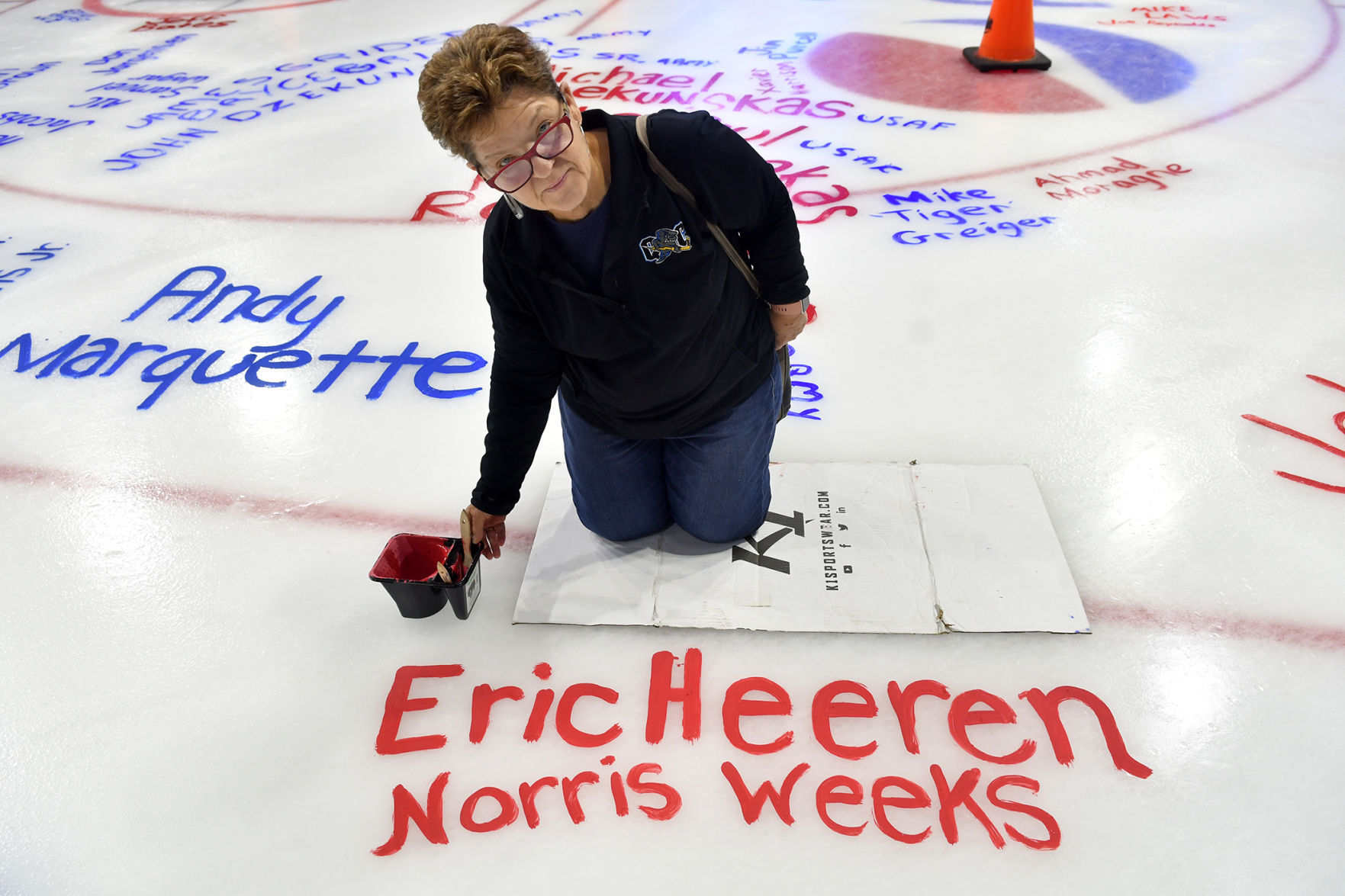 Salute To Military ice painting at the TaxSlayer Center
